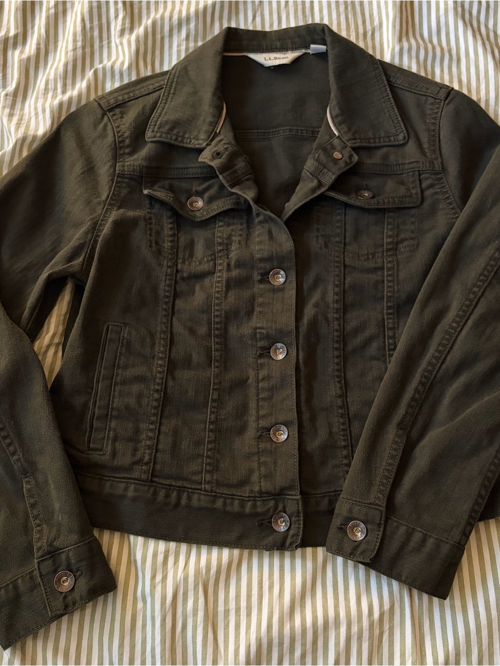 L.L. Bean Olive Green Women's Jean Jacket